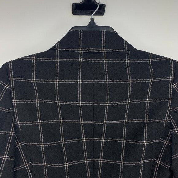 Bar III Blazer Black Windowpane Plaid Double Breasted Open Front - Picture 8 of 9